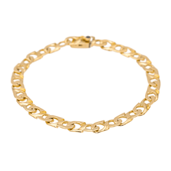 Bracelet Maille CAPLAIN ST ANDRÉ en or jaune et saphir - Castafiore