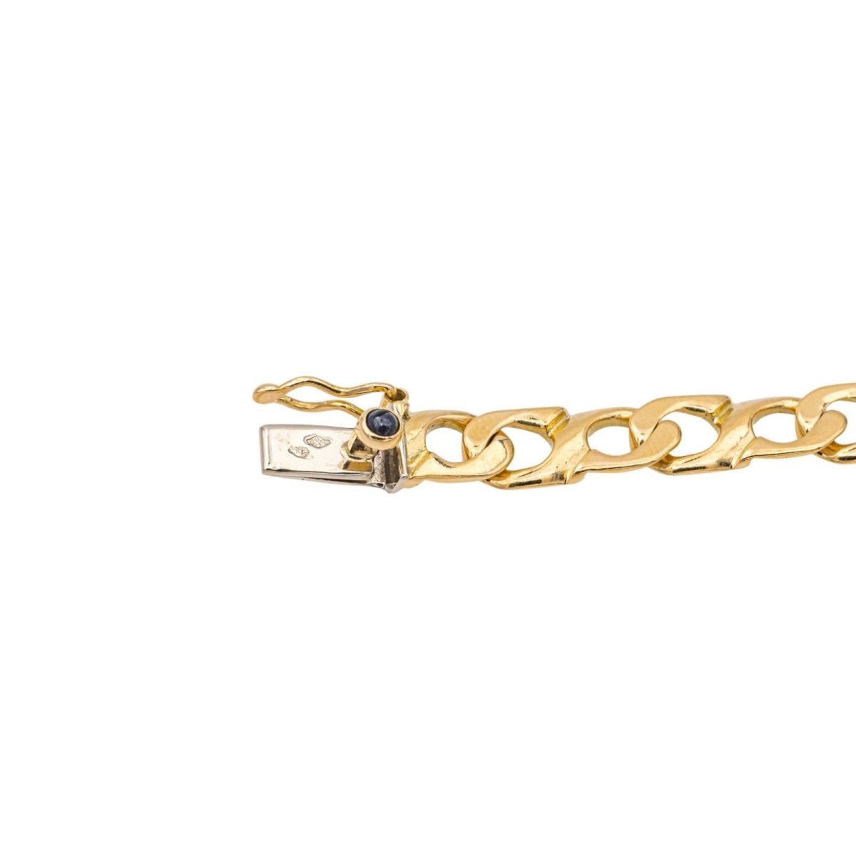 Bracelet Maille CAPLAIN ST ANDRÉ en or jaune et saphir - Castafiore