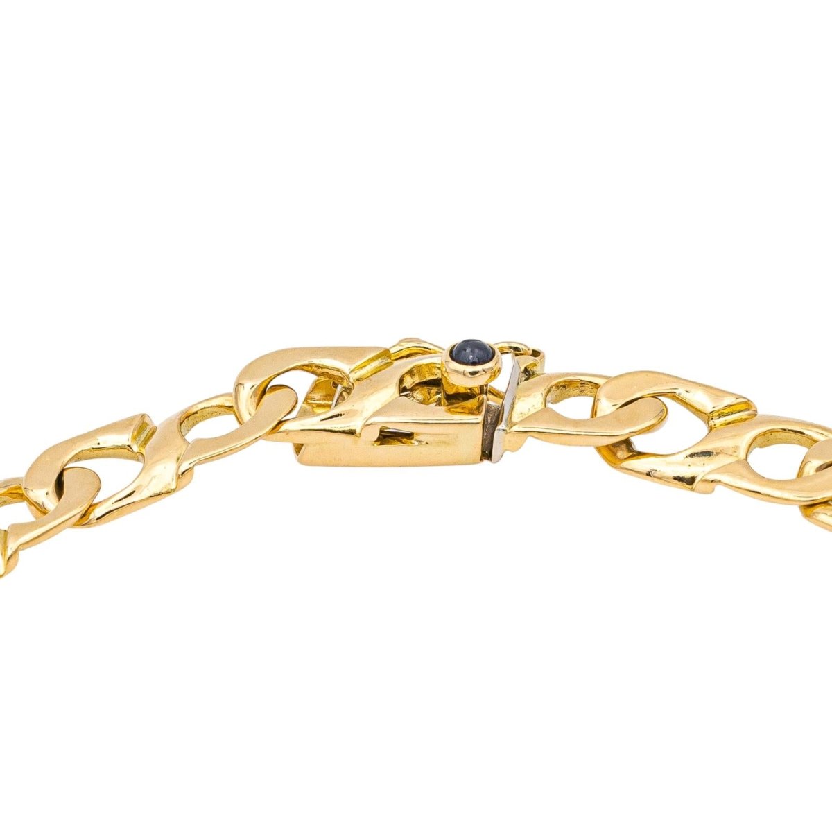 Bracelet Maille CAPLAIN ST ANDRÉ en or jaune et saphir - Castafiore