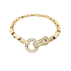 Bracelet Maille CARTIER "Agrafe" en or jaune et diamants - Castafiore