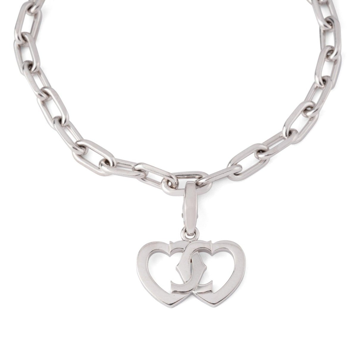 Bracelet Maille CARTIER Coeur en or blanc - Castafiore