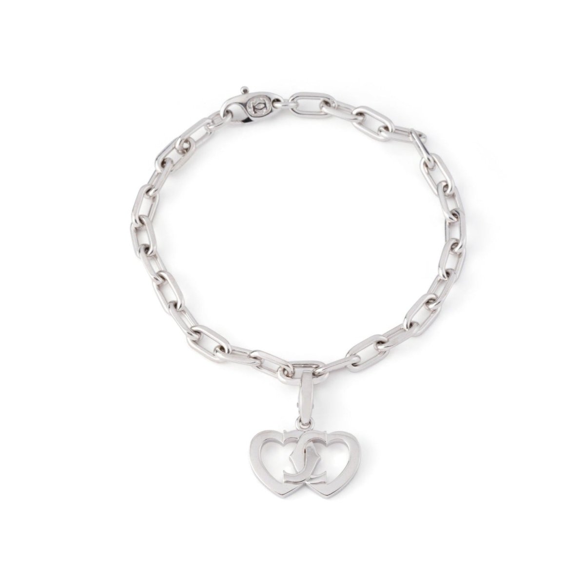 Bracelet Maille CARTIER Coeur en or blanc - Castafiore