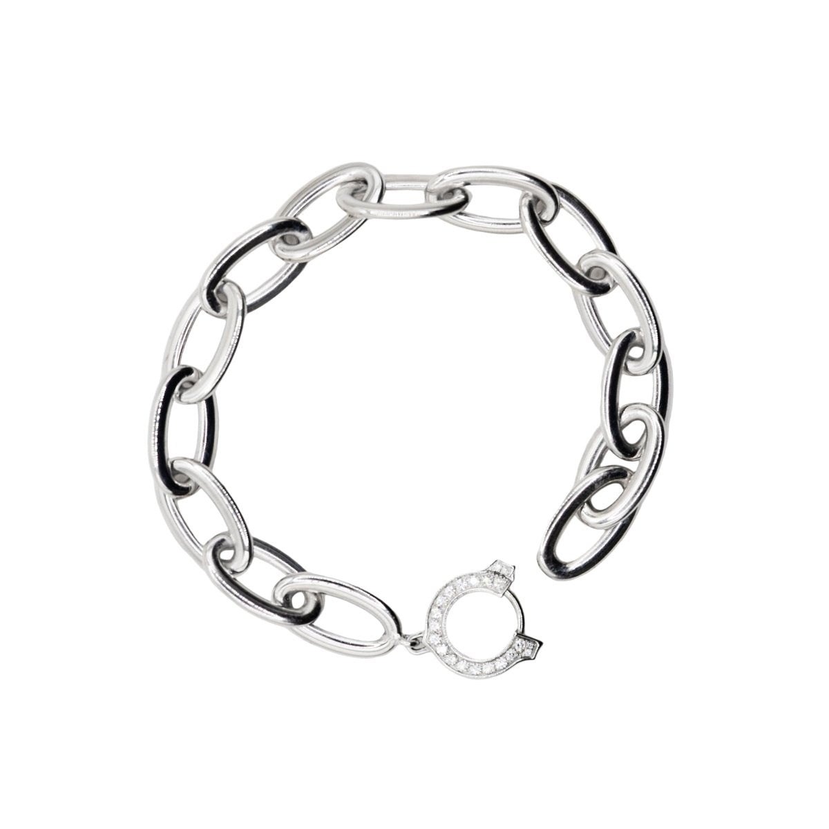 Bracelet Maille CARTIER en or blanc et diamants - Castafiore