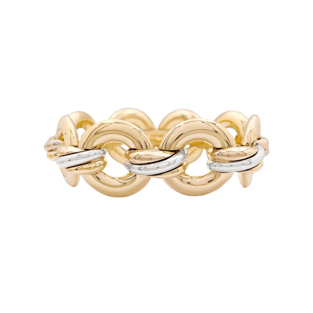 Bracelet Maille CARTIER "Liens Croisés Trinity" en or jaune, or rose et or blanc - Castafiore