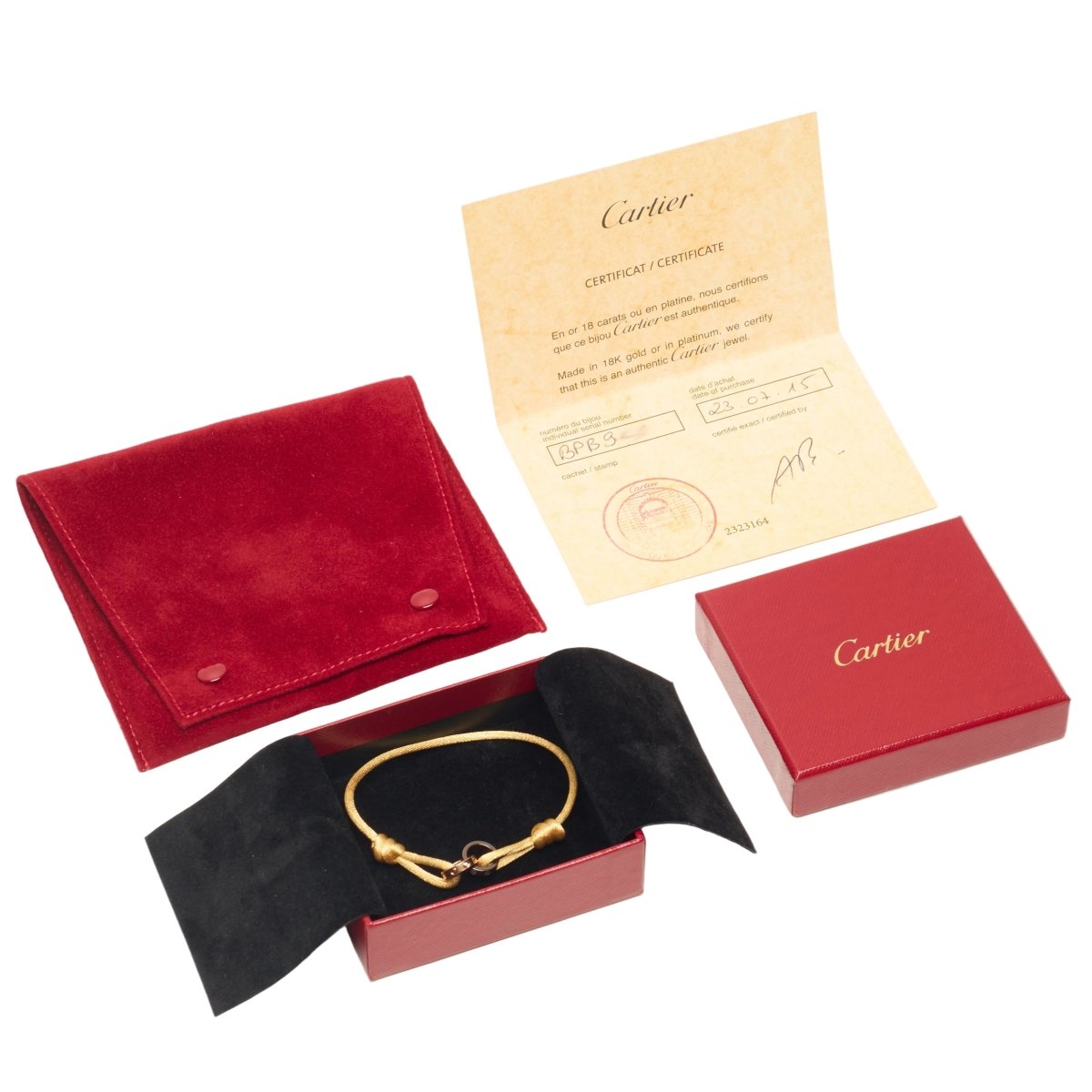 Bracelet Maille CARTIER "Love" en or rose, céramique et diamants - Castafiore