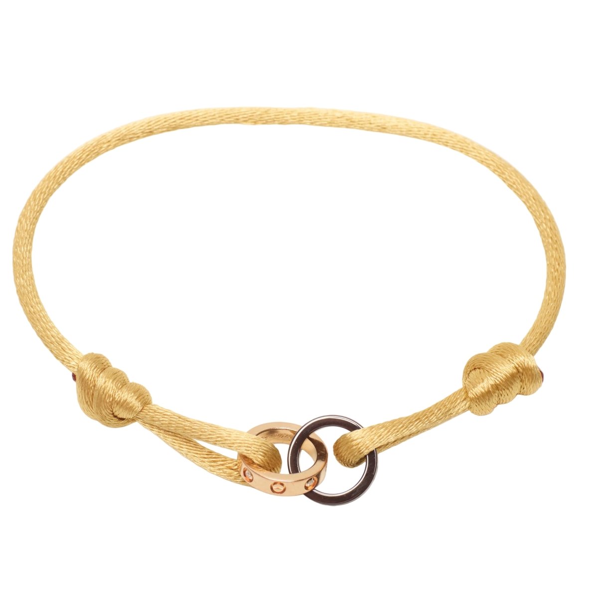 Bracelet Maille CARTIER "Love" en or rose, céramique et diamants - Castafiore