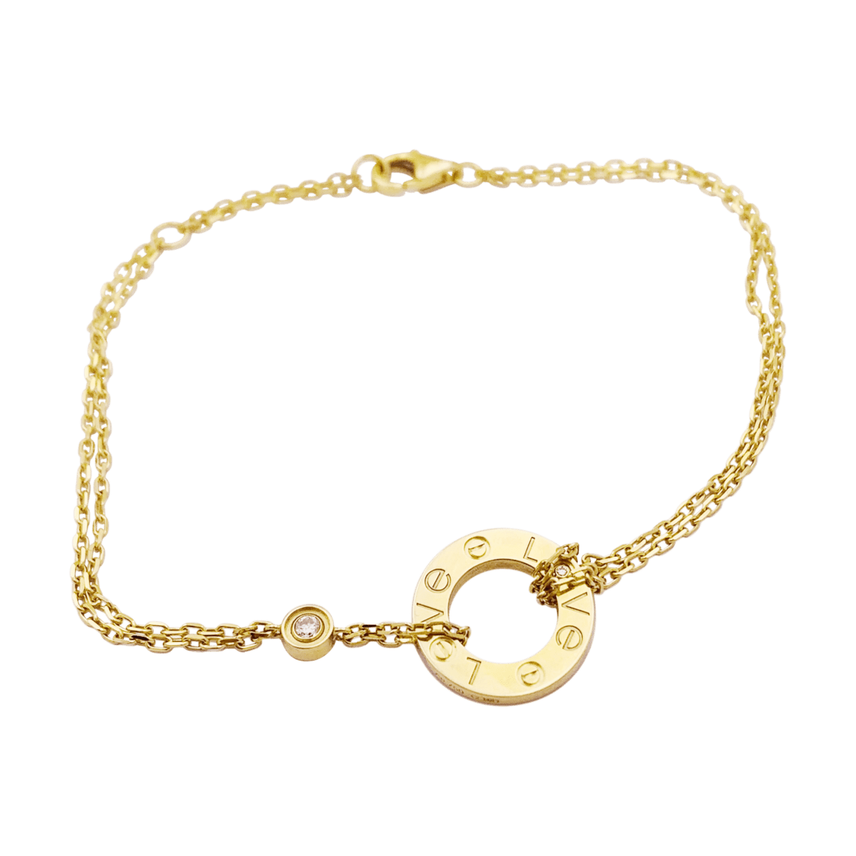 Bracelet Maille CARTIER "Love" en or rose et diamants - Castafiore