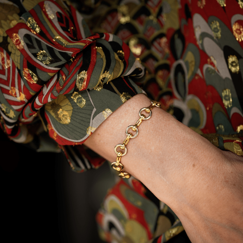 Bracelet Maille CARTIER "Nouveau JCC" en or jaune et or blanc - Castafiore