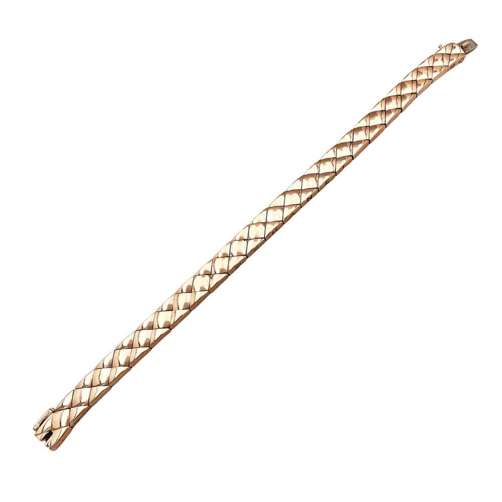 Bracelet Maille CHANEL "Matelassé" en or jaune - Castafiore