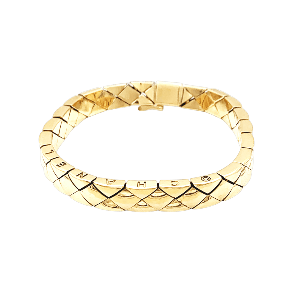 Bracelet Maille CHANEL "Matelassé" en or jaune - Castafiore