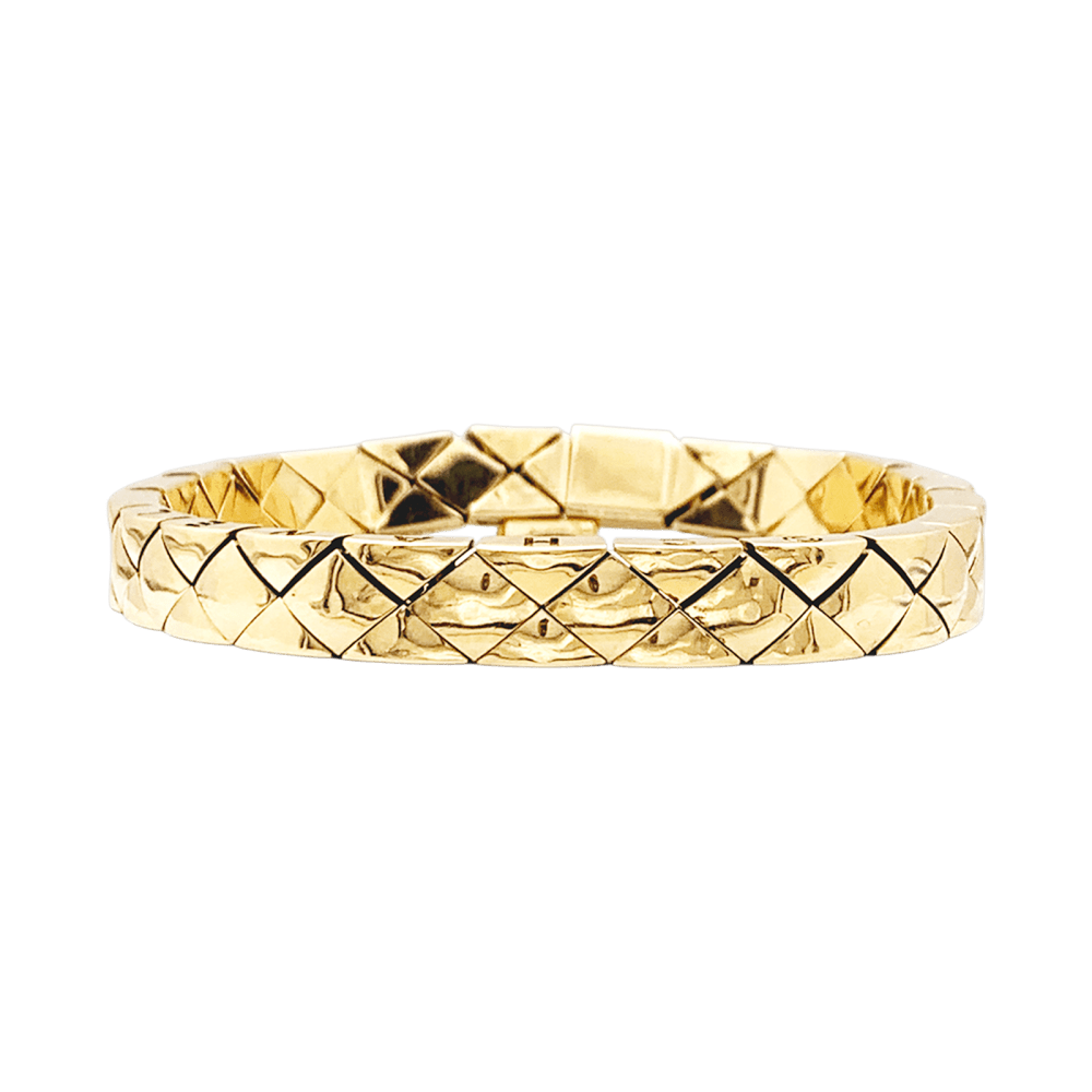 Bracelet Maille CHANEL "Matelassé" en or jaune - Castafiore