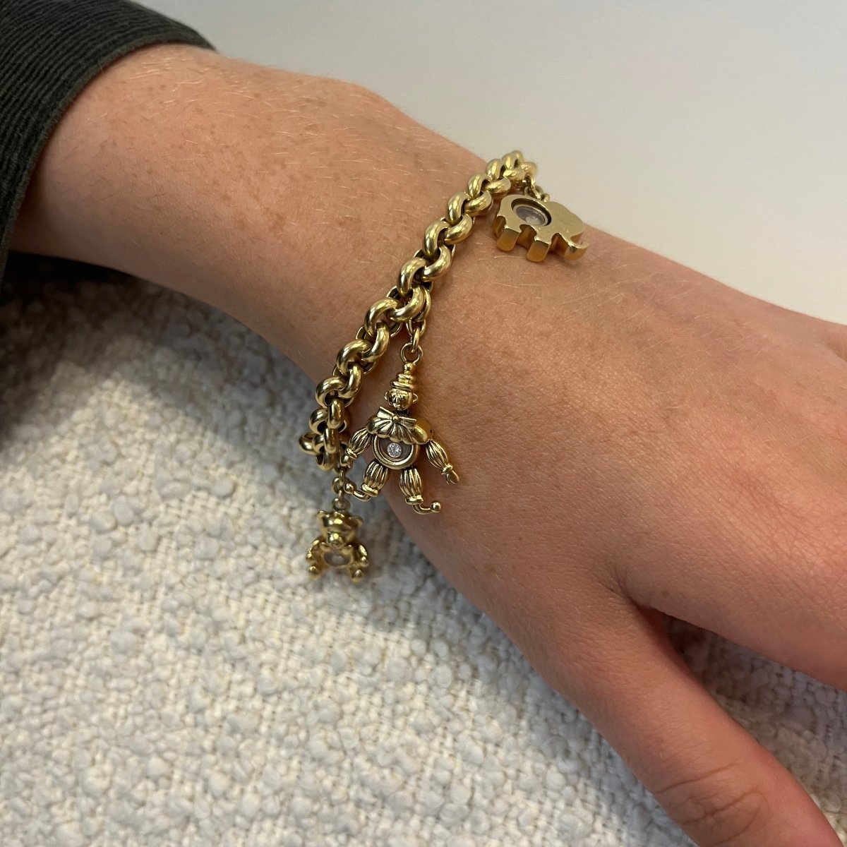 Bracelet Maille CHOPARD "Happy Diamonds" en or jaune et diamants - Castafiore