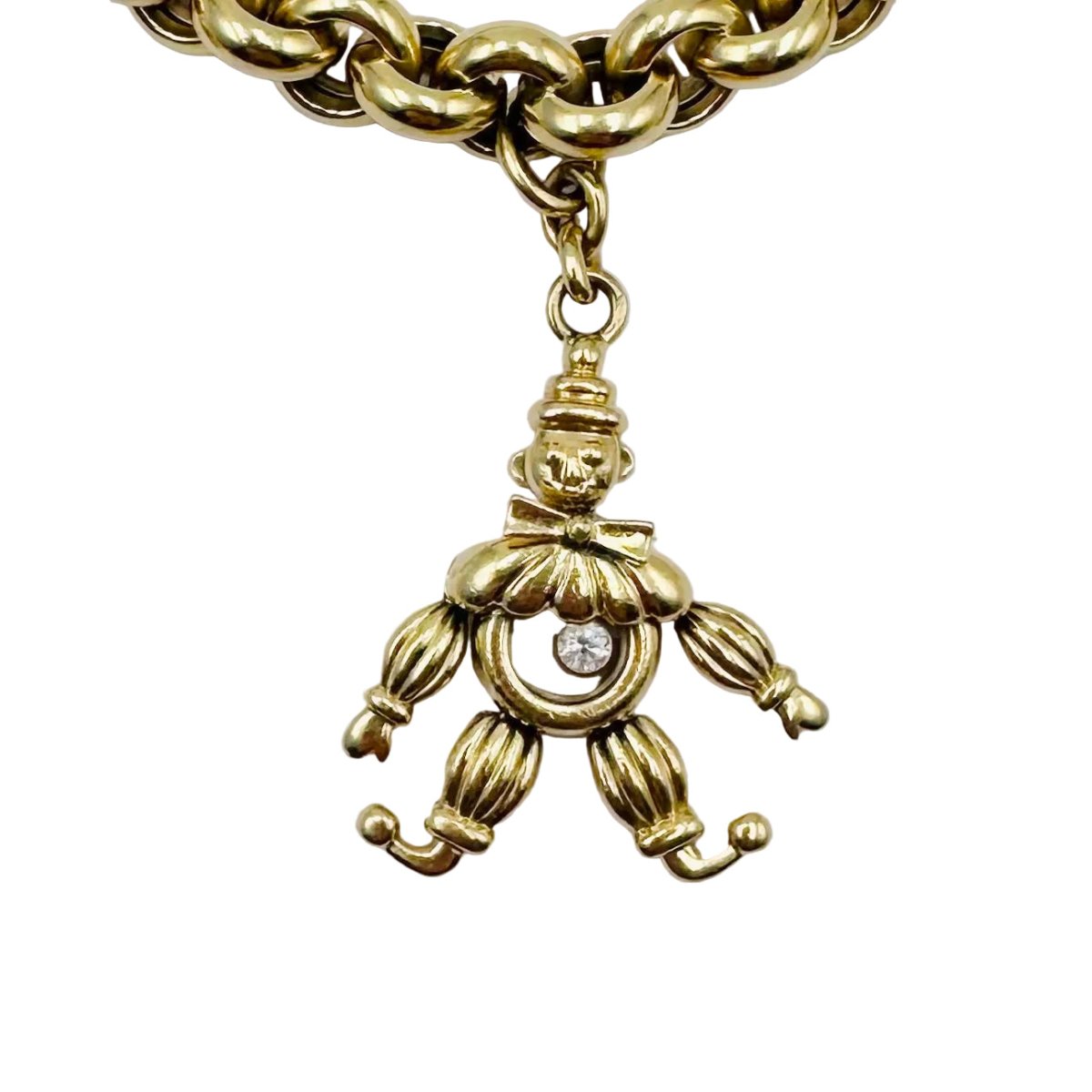 Bracelet Maille CHOPARD "Happy Diamonds" en or jaune et diamants - Castafiore