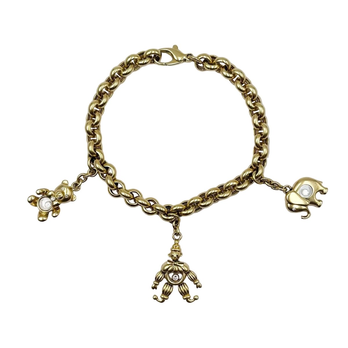 Bracelet Maille CHOPARD "Happy Diamonds" en or jaune et diamants - Castafiore