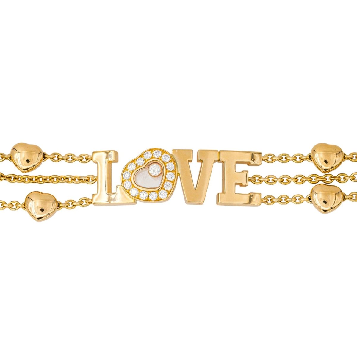 Bracelet Maille CHOPARD "Love Happy Diamonds" en or jaune et diamants - Castafiore