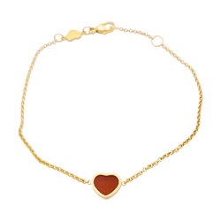 Bracelet Maille CHOPARD "My Happy Heart" en or rose et cornaline - Castafiore