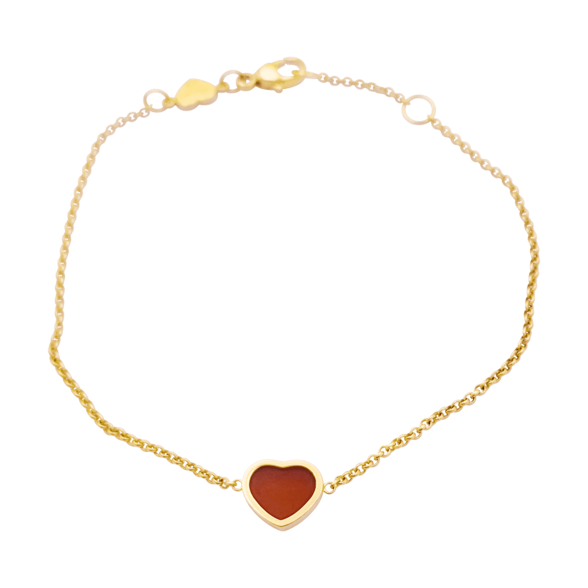 Bracelet Maille CHOPARD "My Happy Heart" en or rose et cornaline - Castafiore
