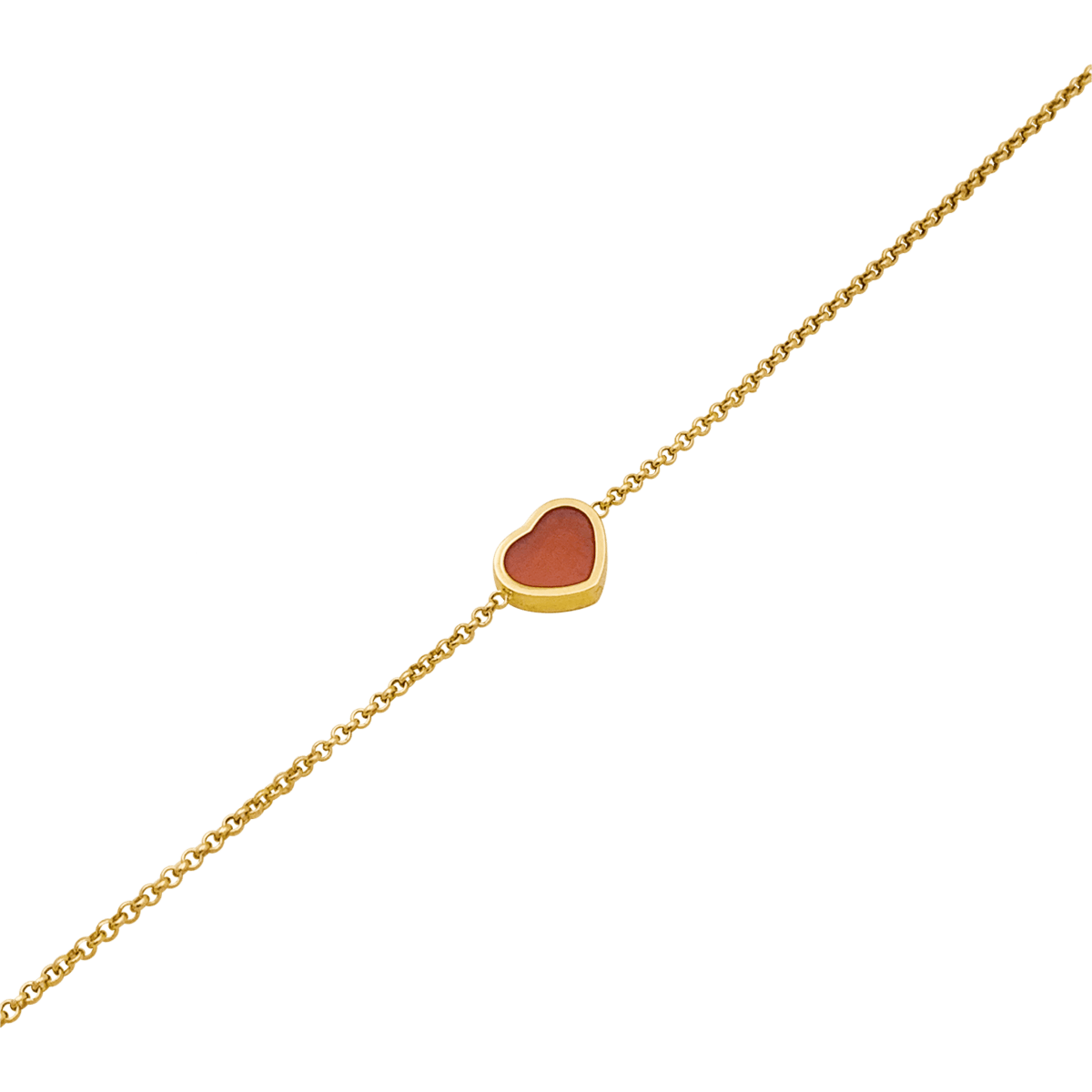 Bracelet Maille CHOPARD "My Happy Heart" en or rose et cornaline - Castafiore