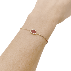 Bracelet Maille CHOPARD "My Happy Heart" en or rose et cornaline - Castafiore
