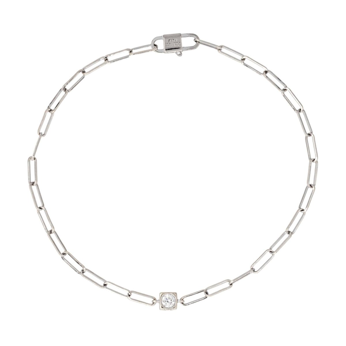Bracelet Maille DINH VAN "Le Cube" en or blanc et diamant - Castafiore