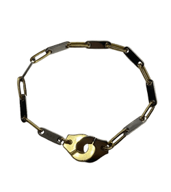 Bracelet Maille DINH VAN "Menottes" en or jaune et acier - Castafiore