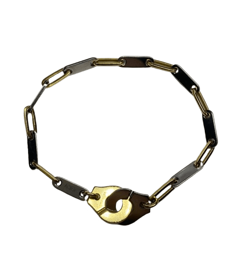 Bracelet Maille DINH VAN "Menottes" en or jaune et acier - Castafiore
