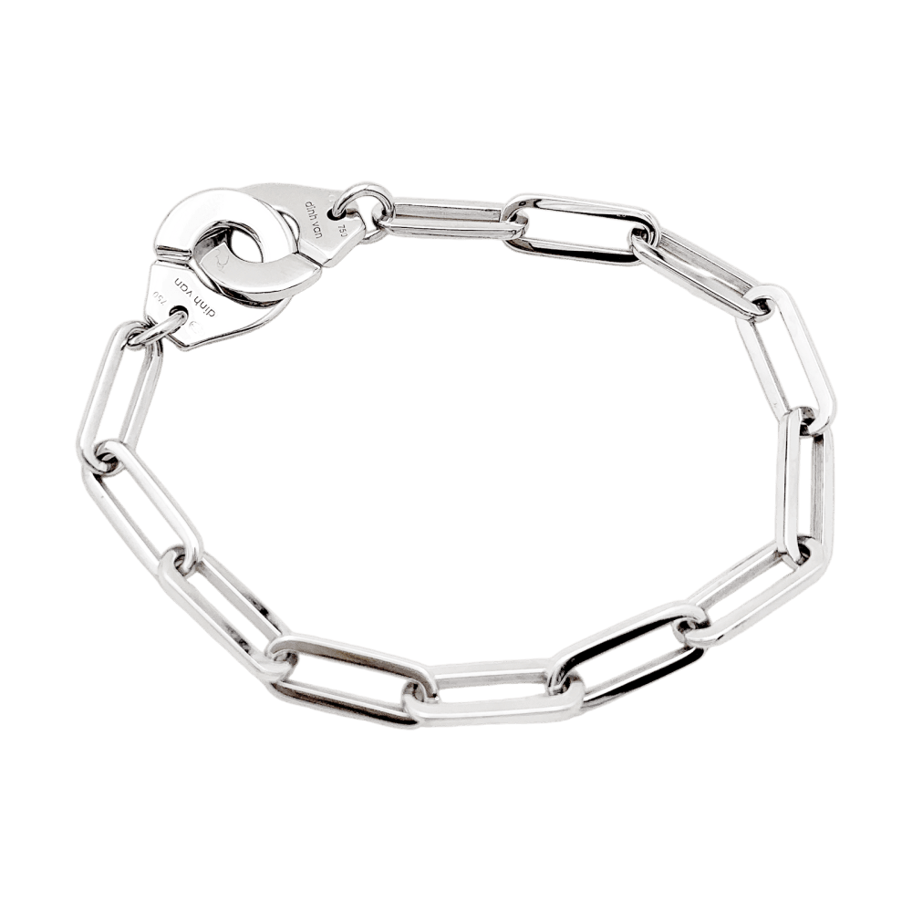 Bracelet Maille DINH VAN "Menottes R.15" en or blanc et diamants - Castafiore