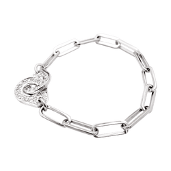 Bracelet Maille DINH VAN "Menottes R.15" en or blanc et diamants - Castafiore