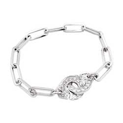 Bracelet Maille DINH VAN "Menottes R.15" en or blanc et diamants - Castafiore