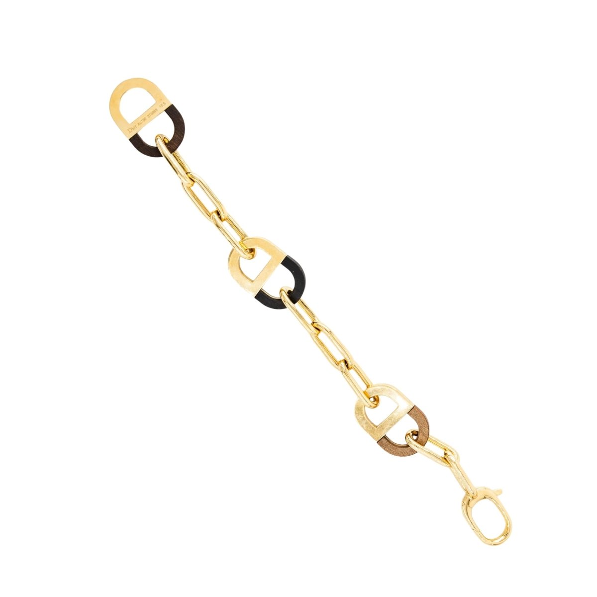 Bracelet Maille DIOR "Color Dior" en or jaune, bois d'ébène et diamants - Castafiore