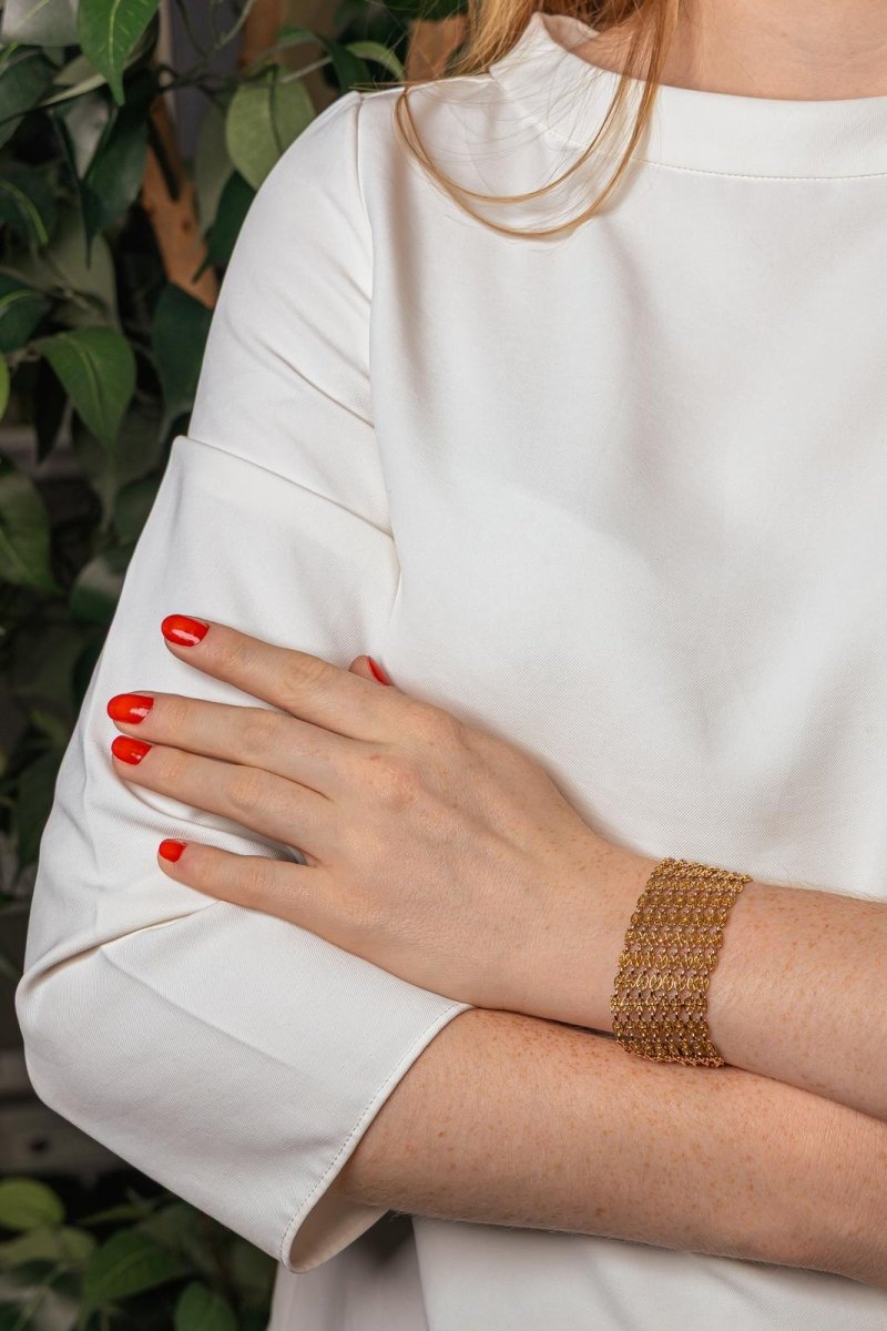 Bracelet maille drapée Or rose - Castafiore