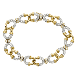 Bracelet Maille en or blanc, or jaune et diamants - Castafiore