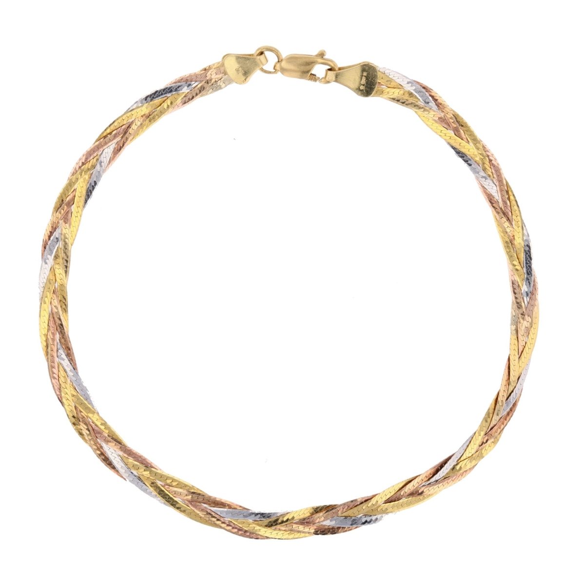 Bracelet Maille en or blanc, or jaune et or rose - Castafiore