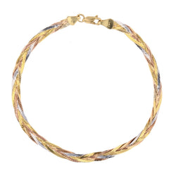 Bracelet Maille en or blanc, or jaune et or rose - Castafiore