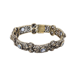 Bracelet Maille en or jaune, argent, saphirs et diamants - Castafiore