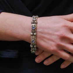 Bracelet Maille en or jaune, argent, saphirs et diamants - Castafiore