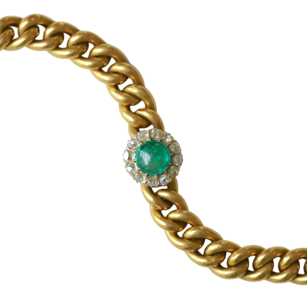 Bracelet Maille en or jaune, émeraude et diamants - Castafiore