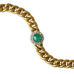 Bracelet Maille en or jaune, émeraude et diamants - Castafiore