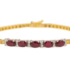 Bracelet Maille en Or jaune et blanc, Rubis et Diamant - Castafiore