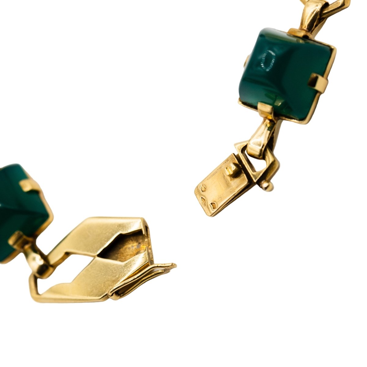 Bracelet Maille en or jaune et chrysoprase - Castafiore