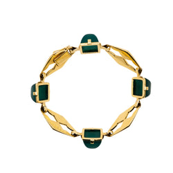 Bracelet Maille en or jaune et chrysoprase - Castafiore