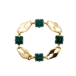 Bracelet Maille en or jaune et chrysoprase - Castafiore