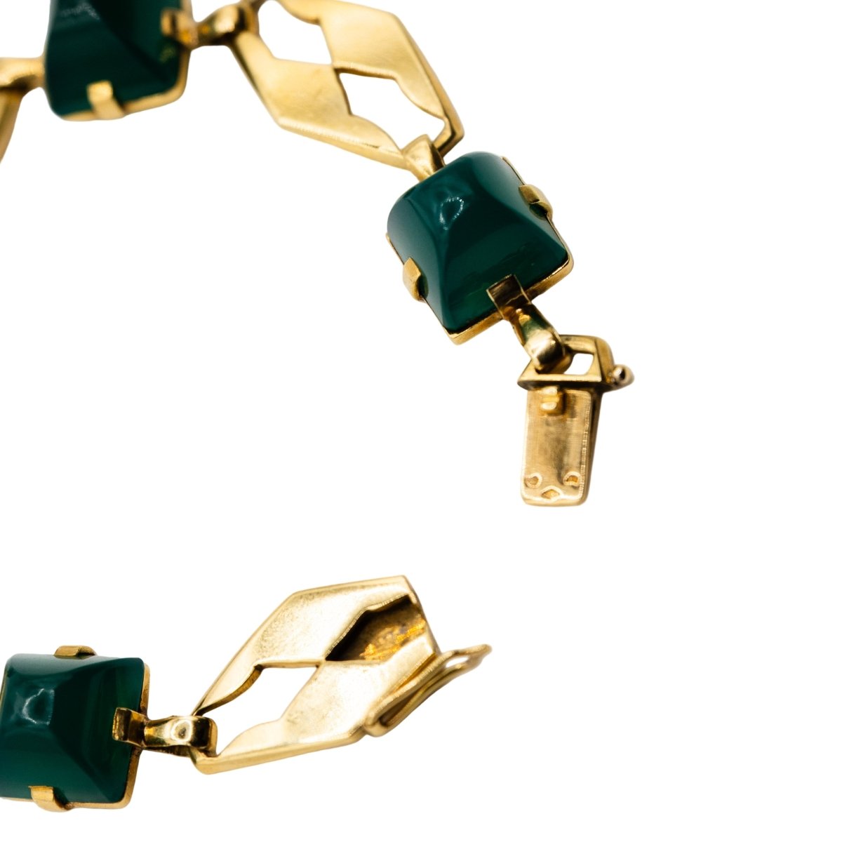 Bracelet Maille en or jaune et chrysoprase - Castafiore