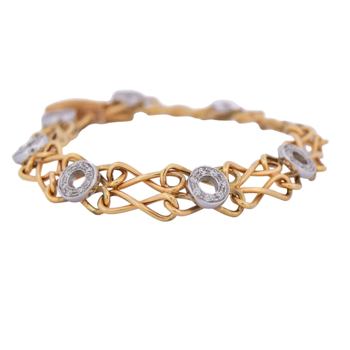 Bracelet Maille en or jaune et diamants - Castafiore
