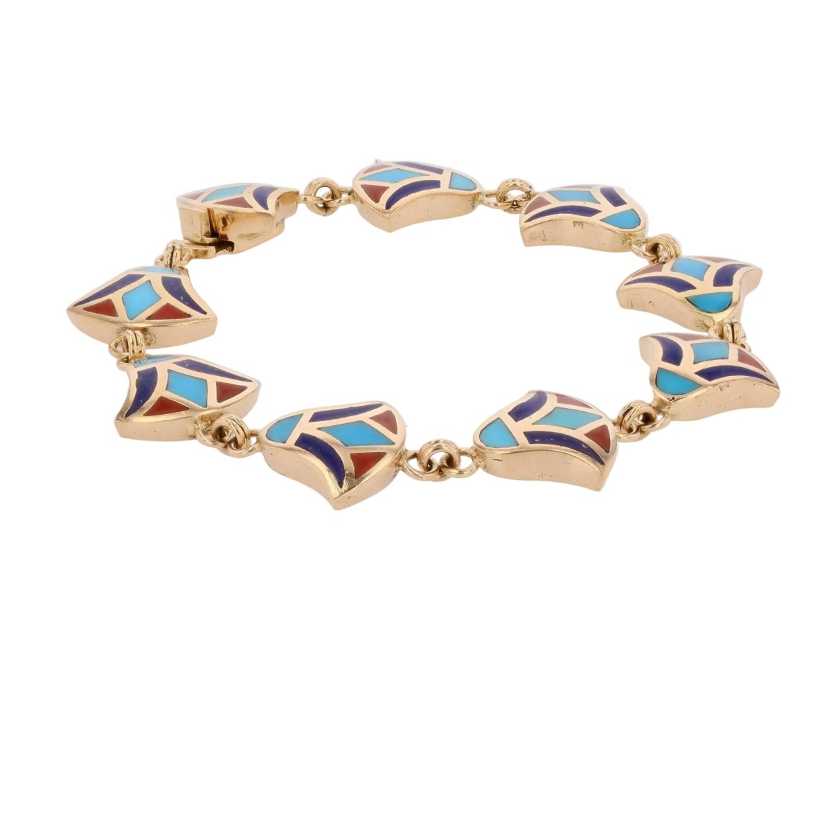 Bracelet Maille en or jaune et émail - Castafiore