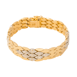 Bracelet Maille en or jaune et or blanc - Castafiore