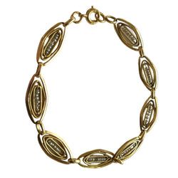 Bracelet Maille en or jaune et perles - Castafiore