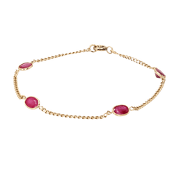 Bracelet Maille en or jaune et rubis - Castafiore