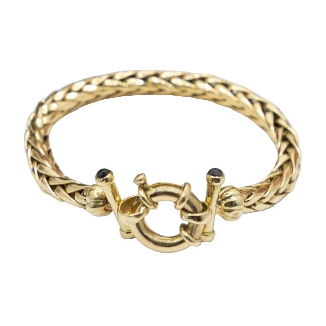 Bracelet Maille en or jaune et saphir - Castafiore