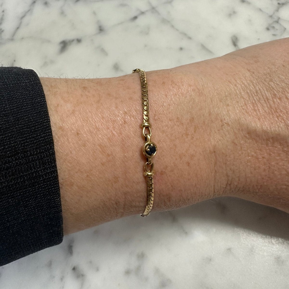 Bracelet Maille en or jaune et saphirs - Castafiore